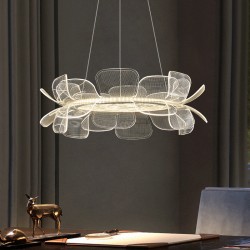 Luminous Elegance Floral Mesh Chandelier