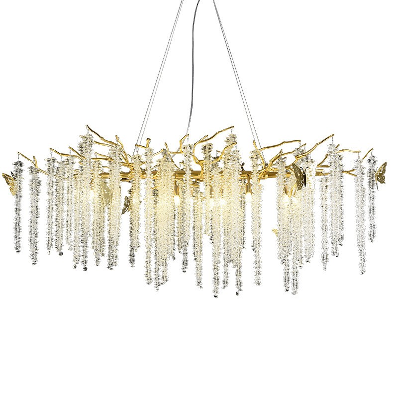 Cascading Crystal Falls LED Chandelier