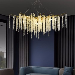 Cascading Crystal Falls LED Chandelier