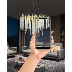 Cascading Crystal Falls LED Chandelier