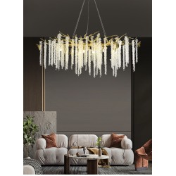 Cascading Crystal Falls LED Chandelier