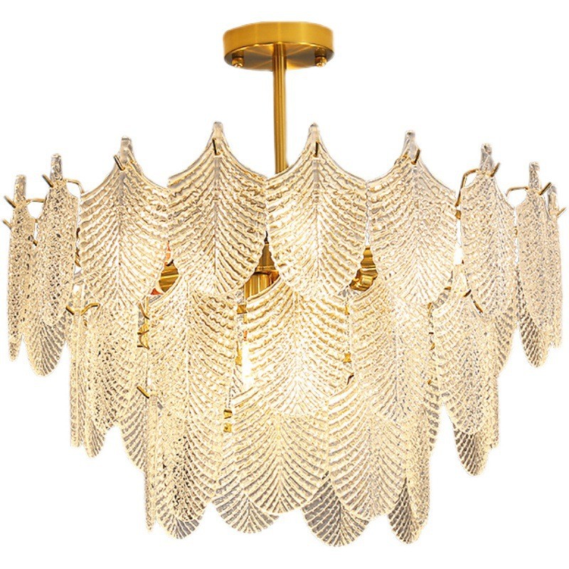 Golden Feather Cascade Chandelier