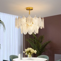 Golden Feather Cascade Chandelier