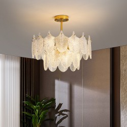 Golden Feather Cascade Chandelier