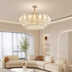 Crystal Radiance Flush Mount Chandelier