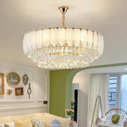 light luxury leaf crystal chandelier