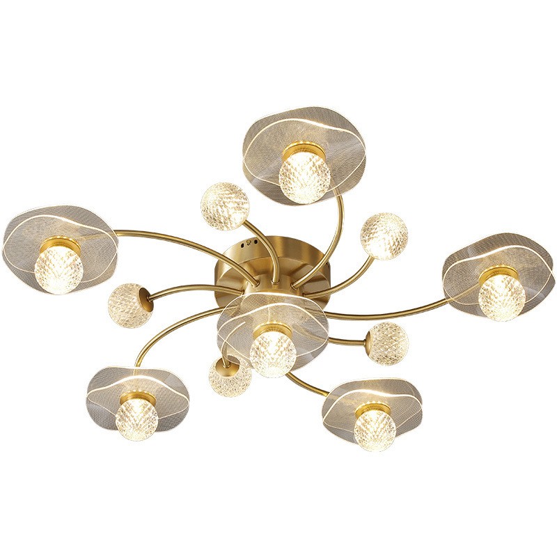 All-copper light luxury ceiling lamp