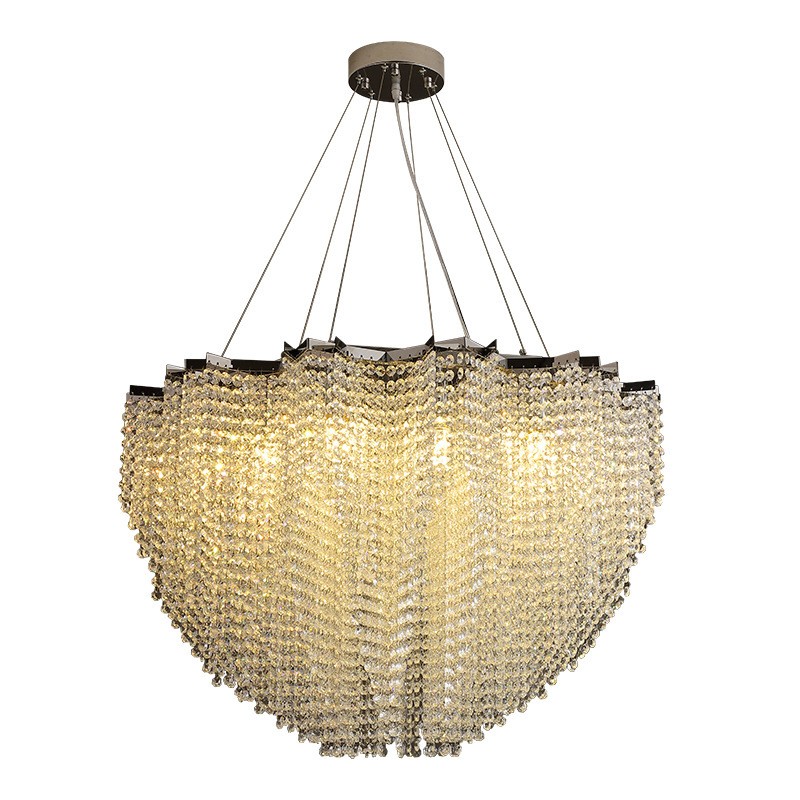 Crystal chandelier waterfall lamp