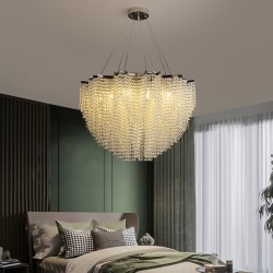 Crystal chandelier waterfall lamp