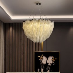 Crystal chandelier waterfall lamp