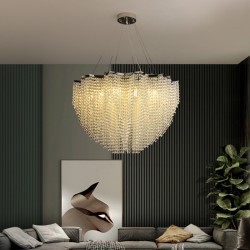 Crystal chandelier waterfall lamp