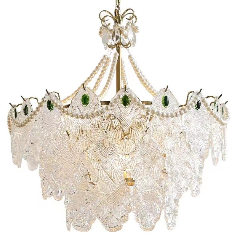 French light luxury glass fresh chandelier