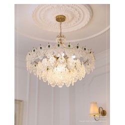 French light luxury glass fresh chandelier