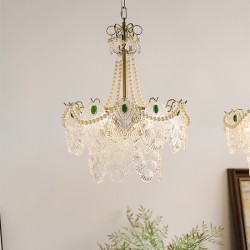 French light luxury glass fresh chandelier